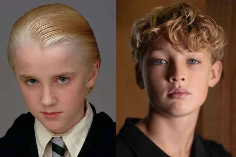 Escolhido entre mais de 30 mil candidatos nas audições globais, o britânico Lox Pratt, 14 anos, carrega o peso de suceder Tom Felton como o arquirrival de Harry. Antes de Hogwarts, Pratt chamou a atenção da crítica como Jack Merridew na minissérie O Senhor das Moscas da BBC.
