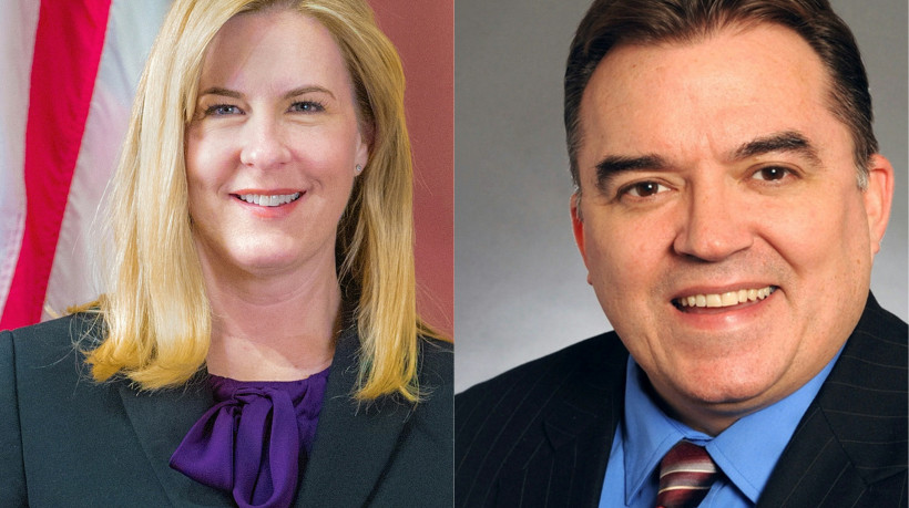 Deputada dos EUA Melissa Hortman e o senador John Hoffman