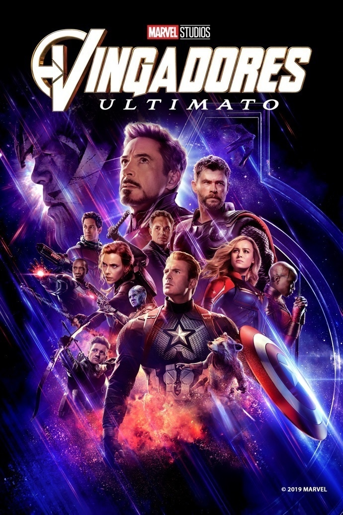 Vingadores Ultimato - Lançado em 2019 - Bilheteria: 2,8 bilhões de dólares. Direção de Anthony Russo e Joe Russo. 