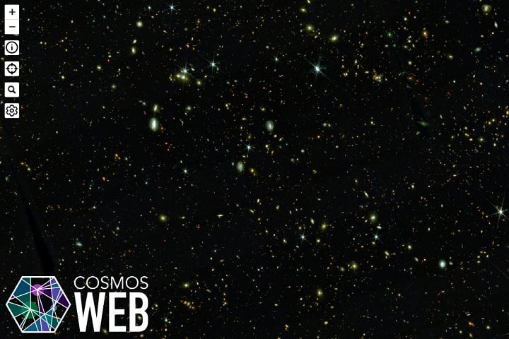 Para acessar o COSMOS-Web, visite a página https://cosmos2025.iap.fr/fitsmap/?ra=150.2210848&dec=2.1884383&zoom=6 (sem as aspas).