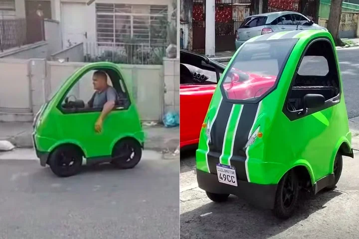 A estrutura foi baseada em cadeiras de rodas motorizadas, que o mecânico também fabrica.