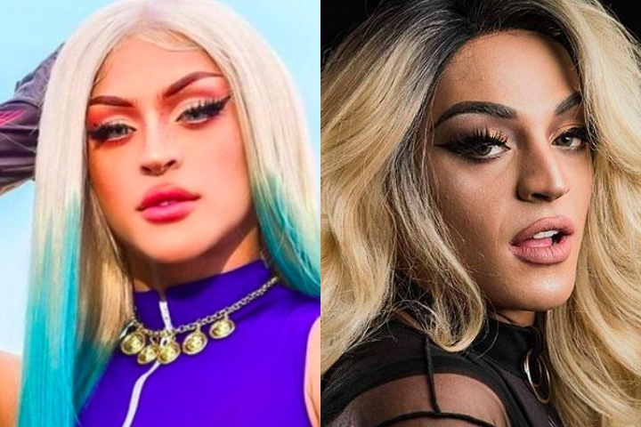 Pabllo Vittar – A modelo drag queen Johann (à dir.) é sósia da cantora Pabllo Vittar. Nas redes, seguidores já até brincaram dizendo que elas são gêmeas.