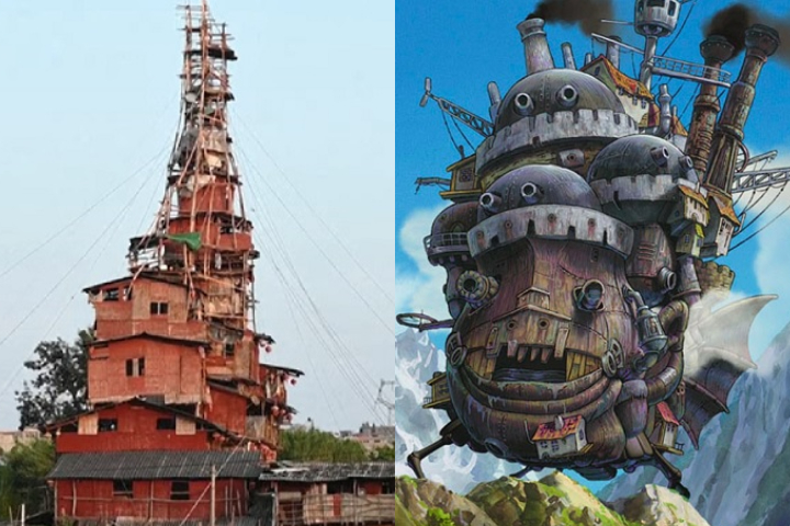 Curiosamente, sua criação virou ponto turístico. Internautas a apelidaram de “a casa-prego mais estranha da China” e fizeram paralelos com “O Castelo Animado” (2004), famosa animação japonesa do Studio Ghibli.