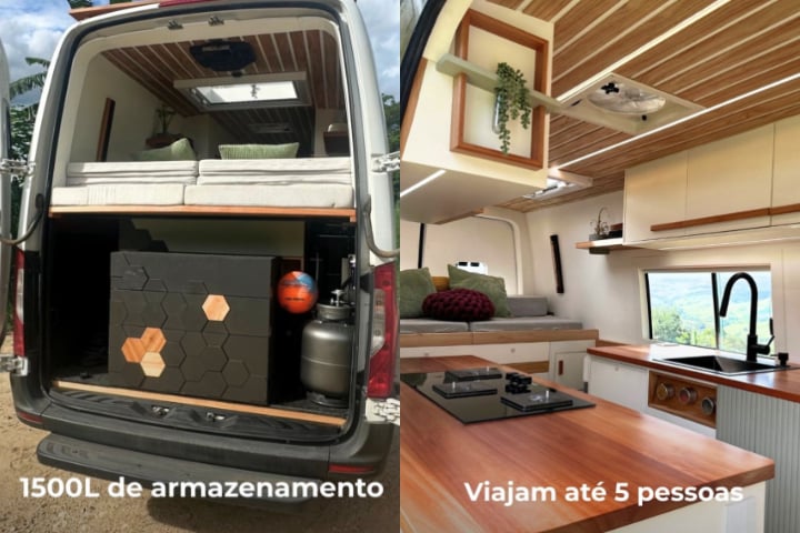  A empresa também iniciou a produção de modelos maiores com chassi, acomodando até seis pessoas, com valores a partir de R$ 570 mil. 