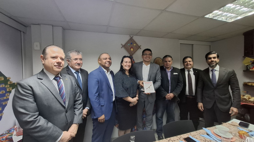 Sargento Reginauro participou do café da o posição na Assembleia Legislativa do Estado do Ceará (Alece) ao lado de Dra. Silvana (PL), Lucinildo Frota (PDT) e Soldado Noélio (União Brasil)