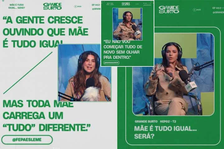 A revelação da atriz de 39 anos foi feita em participação no podcast “Grande Surto”, apresentado por Fernanda Paes Leme. 

