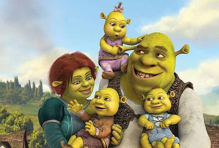 E o ogro, casado com a princesa Fiona, tiveram filhos, formando uma família na terceira animação, em 2007 O casal tem os pequenos ogros chamados Farkle, Fergus e Felicia. Eles aparecem mais tarde também em Shrek para Sempre (2010) 