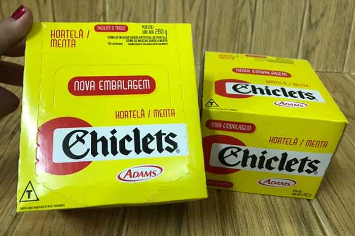 Chiclets - Marca da americana Adams, virou sinônimo para qualquer goma de mascar. 
