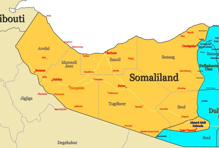 SOMALILÂNDIA- Localizada no Chifre da África, pertence à Somália.
