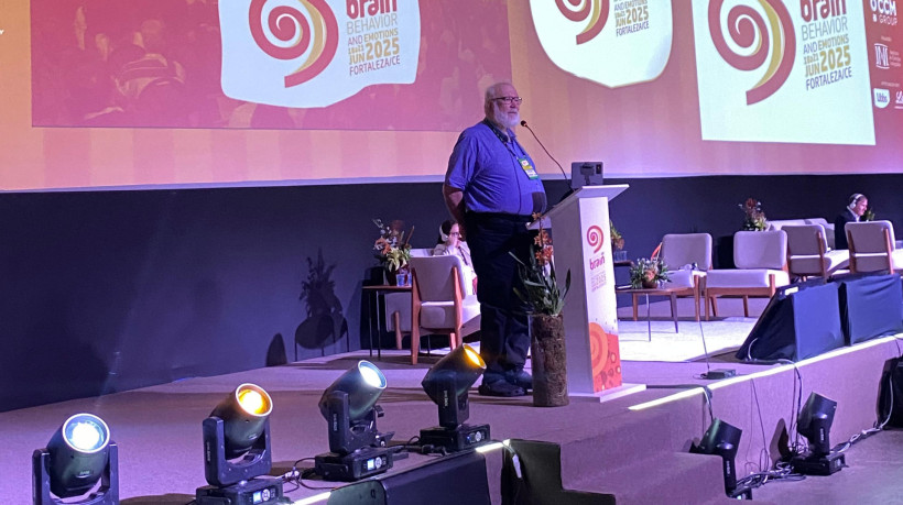 Vitor Geraldi durante a palestra 