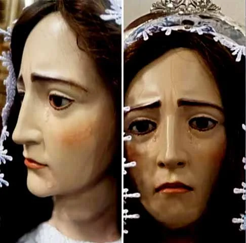 Entre as descaracterizações notadas pelos fiéis após a restauração está um tom avermelhado nas bochechas, que não estava presente anteriormente. 
