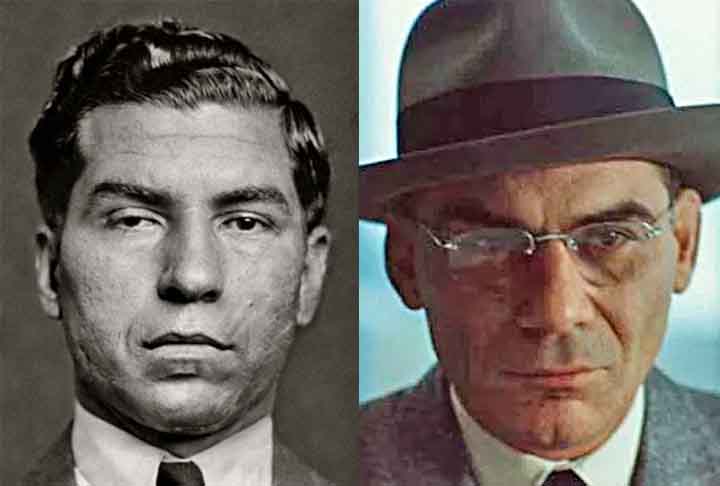 #7 - Lucky Luciano  - Charles Luciano ou Lucky Luciano, nascido Salvatore Lucania, foi um mafioso ítalo-americano, fundador do sindicato nacional do crime nos anos de 1930.  Morreu de enfarte em 1962, aos 64 anos. 