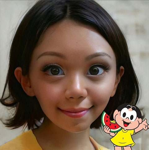 A Magali, de A Turma da Mônica, seria assim. Inspiracao nos olhos, cabelos, formato do rosto...Gostou?