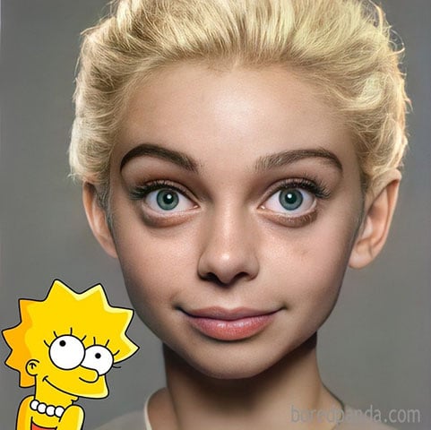 Depois, aparece Lisa Simpson. A jovem é extremamente estudiosa, com um QI acima da média. Ela também é budista e enche os pais de orgulho