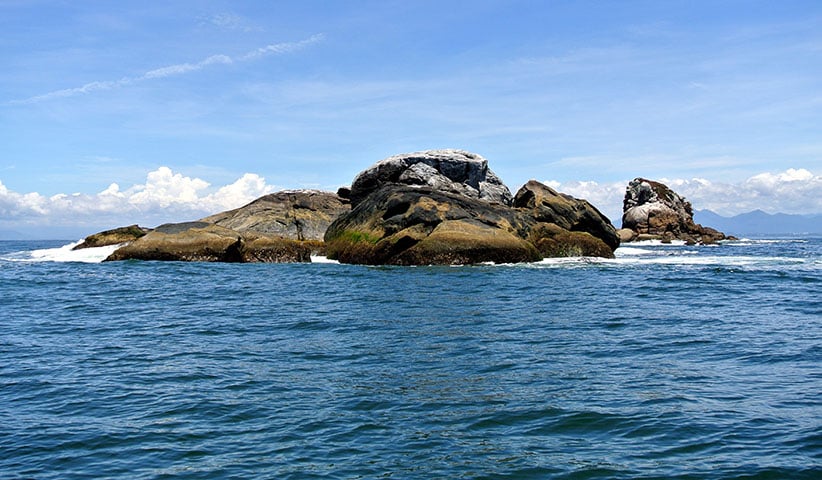 Ilha de Itacolomi (PR) - Formada por duas grandes pedras que compõem a paisagem, a área tem duas balsas submersas - naufrágios artificiais - a 27m de profundidade. Dentre os peixes da região, destacam-se os numerosos cardumes de sardinhas e os meros, que podem atingir três metros de comprimento. 
