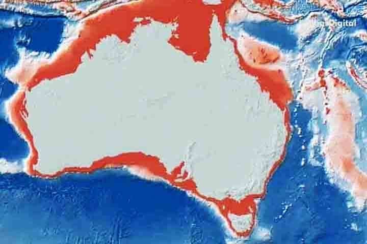 Essa área hoje submersa compunha um supercontinente antigo de nome Sahul, que agrupava terras hoje de Austrália, Nova Guiné e Tasmânia. 

