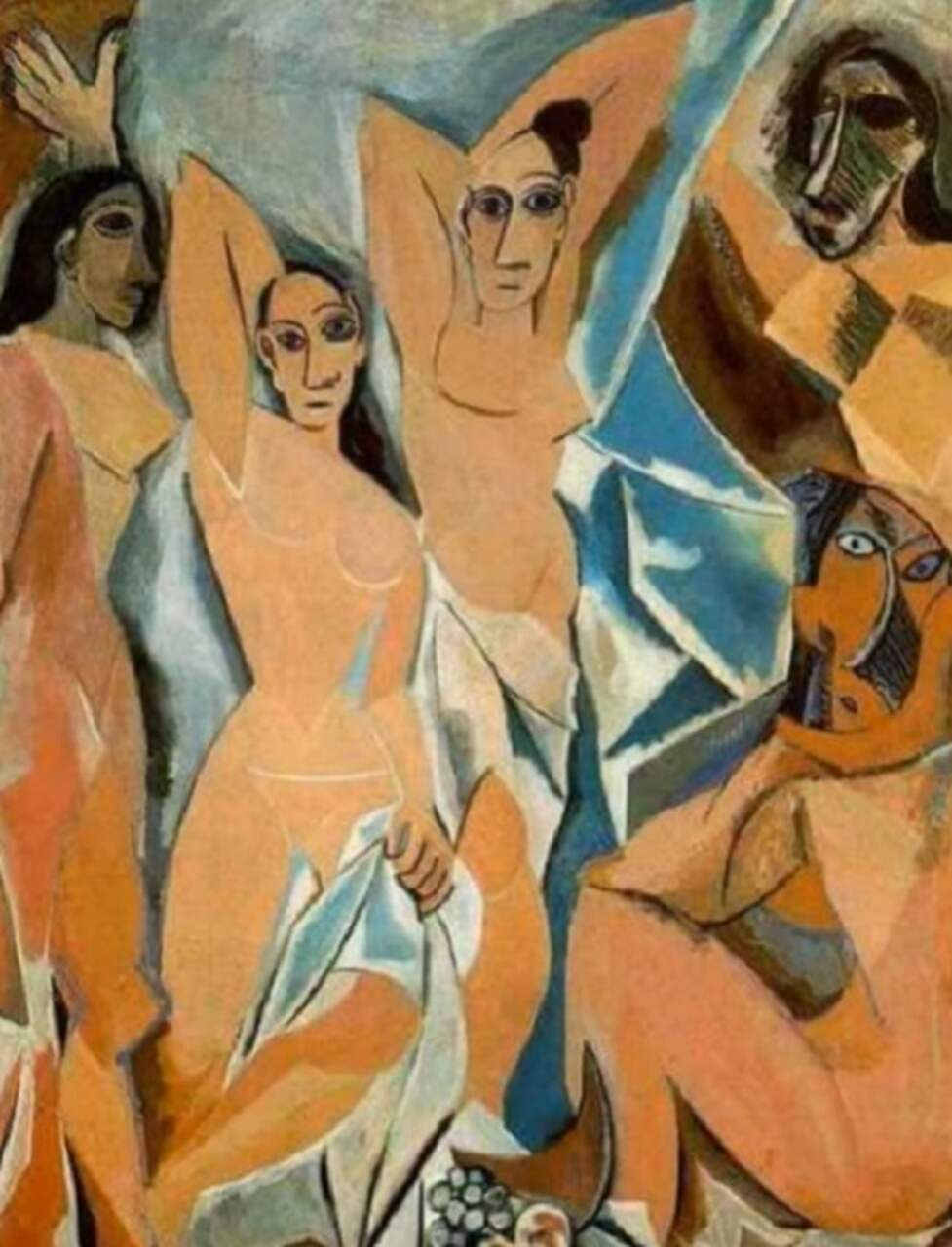 Les Demoiselles d'Avignon (1907) é uma das obras mais icônicas do cubismo, marcando uma ruptura radical com as normas da arte ocidental. A tela, que apresenta cinco figuras femininas com formas angulares e um uso audacioso de cores, é um exemplo claro do novo caminho que Picasso estava trilhando.
