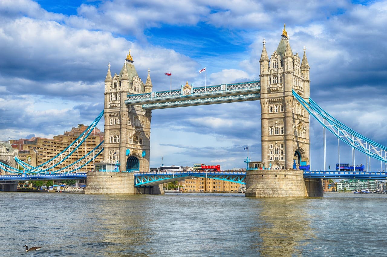 Em toda a sua extensão, o Rio Tâmisa é cortado por cerca de 100 pontes, sendo 12 delas apenas em Londres. Entre as pontes mais famosas, estão a London Bridge e a Tower Bridge. 
