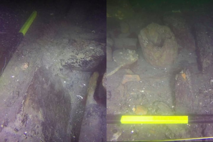 A origem britânica da madeira usada no casco e indícios de reparos descritos em documentos históricos também reforçam a identificação.