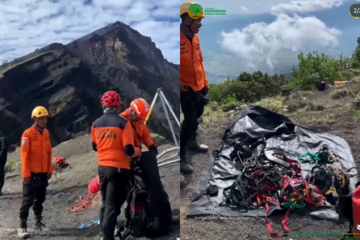 O resgate demorou, segundo o governo da Indonésia, por causa das más condições do local: clima severo e baixa visibilidade. Três equipes participaram das buscas, incluindo duas que são do chamado esquadrão Rinjani. 