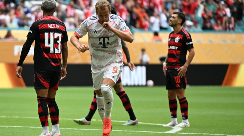 Harry Kane marcou dois gols na vitória do Bayern de Munique diante do Flamengo, pelo Mundial de Clubes. 