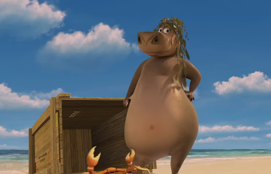 Na animação, ele é retratado como um dos animais simpáticos, que conquistam a criançada. Como, por exemplo, a querida Glória, hipopótamo fêmea no desenho Madagascar. 