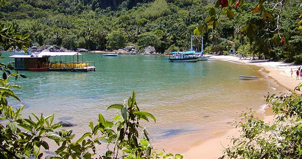 Enseada das Palmas (Brasil) – Localizada na Ilha Grande (RJ), é um refúgio de beleza intocada com águas cristalinas e areia branca. Famosa entre trilheiros e aventureiros, serve de acesso para a paradisíaca Praia de Lopes Mendes. Sua vegetação densa e montanhas ao redor criam um cenário selvagem e preservado.