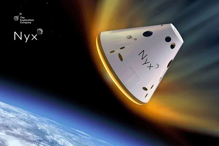 Trata-se da cápsula Nyx, da empresa europeia The Exploration Company (TEC), que era transportada pelo foguete Falcon 9, da SpaceX.