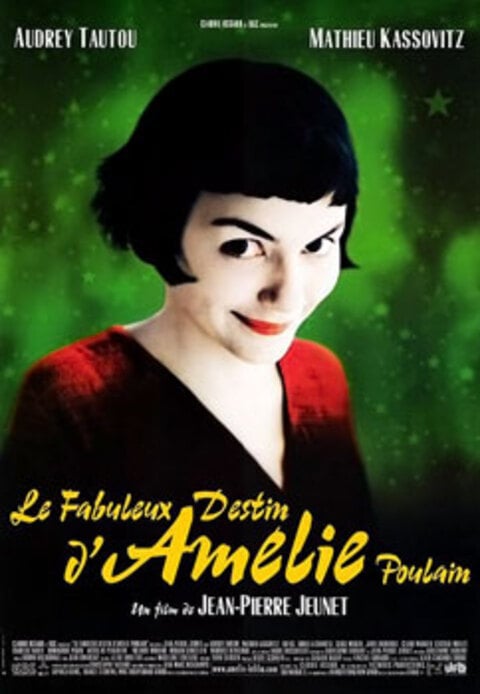 O Fabuloso Destino de Amélie Poulain (2001), de Jean-Pierre Jeunet, com Audrey Tautou e Mathieu Kassovitz, conta a história de Amélie, jovem sonhadora que decide melhorar a vida alheia em Paris com pequenos gestos.