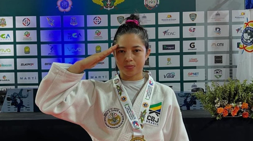 Yasmin Lima, Judoca Cearense, em prova do Campeonato Mundial Militar de Judô