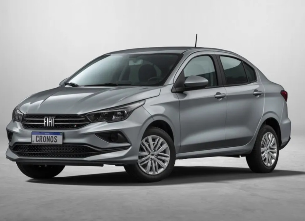 10. Fiat Cronos Drive 1.0 - 
A partir de R$ 100.990, vem com motor 1.0 Firefly de 75 cv e câmbio manual de 5 marchas.  Como sedã compacto, oferece amplo porta-malas de 525 litros, ar-condicionado e direção elétrica, ideal para famílias.  