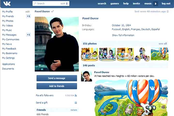 Em 2006, fundou a VKontakte (VK) enquanto ainda estava na universidade. A plataforma se tornou rapidamente a maior rede social da Rússia.
