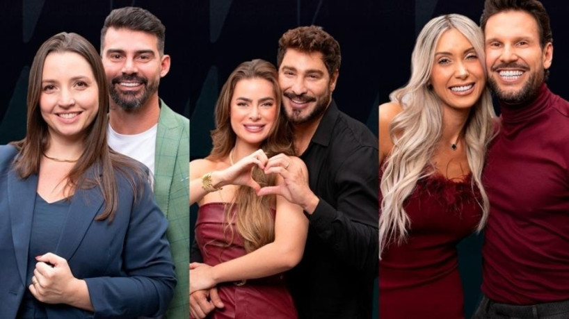 Em ordem de aparição: Carol e Radamés; Rayanne e Victor; e Talira e Pessina; Os três casais estavam na última DR do Power Couple Brasil. 
