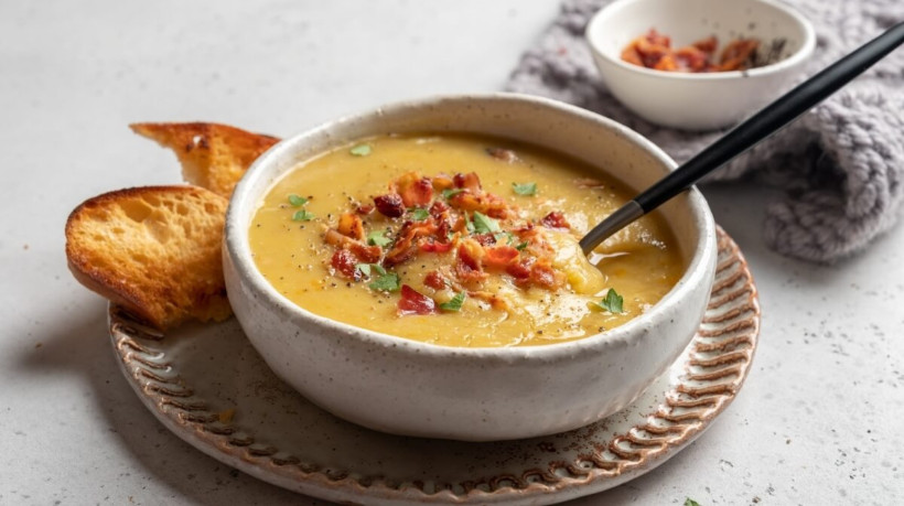 Creme de milho-verde com bacon (Imagem: Elena Shashkina | Shutterstock) 