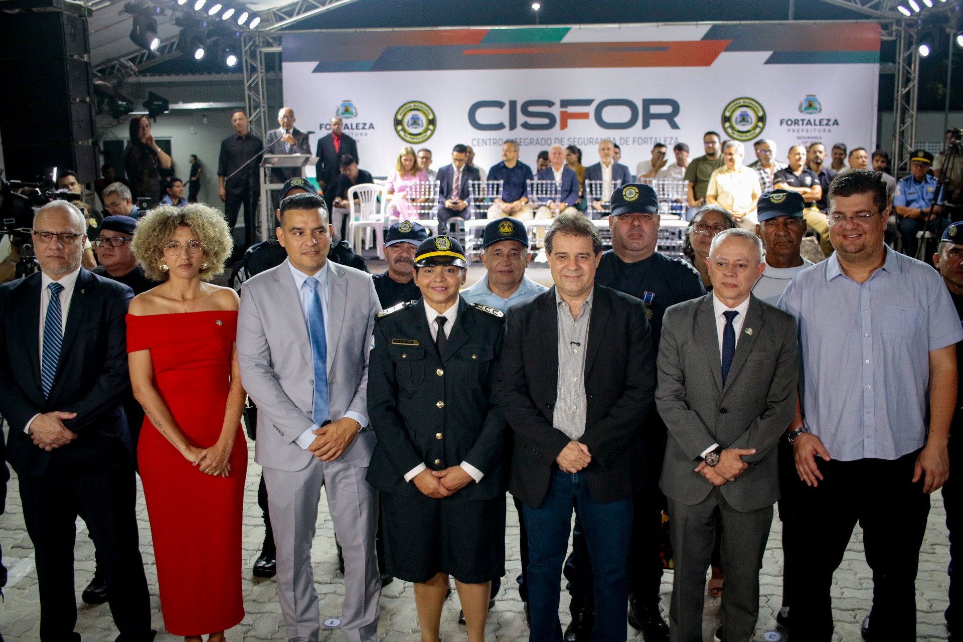 FORTALEZA,CEARÁ, BRASIL,10-07-2025: Prefeito Evandro Leitão, Cristiane Fernandes e Roberto Sá em  entrega o Centro Integrado de Segurança de Fortaleza (CISFOR) e da nova sede da Guarda e da Secretaria Municipal da Segurança Cidadã. (Foto: Samuel Setubal/ O Povo)