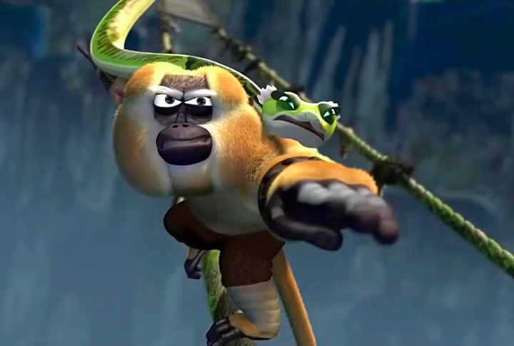 Jackie Chan também dublou o Mestre Monkey na bem-sucedida franquia de animação Kung Fu Panda.