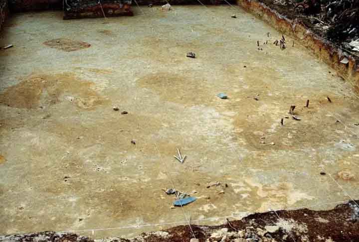 Além dos artefatos, descobriram que o solo arenoso da região era tingido de cinza e listrado de vermelho com ocre. Além disso, existem cerca de 200 covas escavadas há 6500 anos, um dos maiores cemitério da Idade da Pedra na Europa.