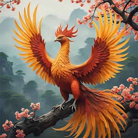 No Japão, ela surge como Hō-ō, ave augusta associada à paz, à justiça e à presença de bons governantes no trono.