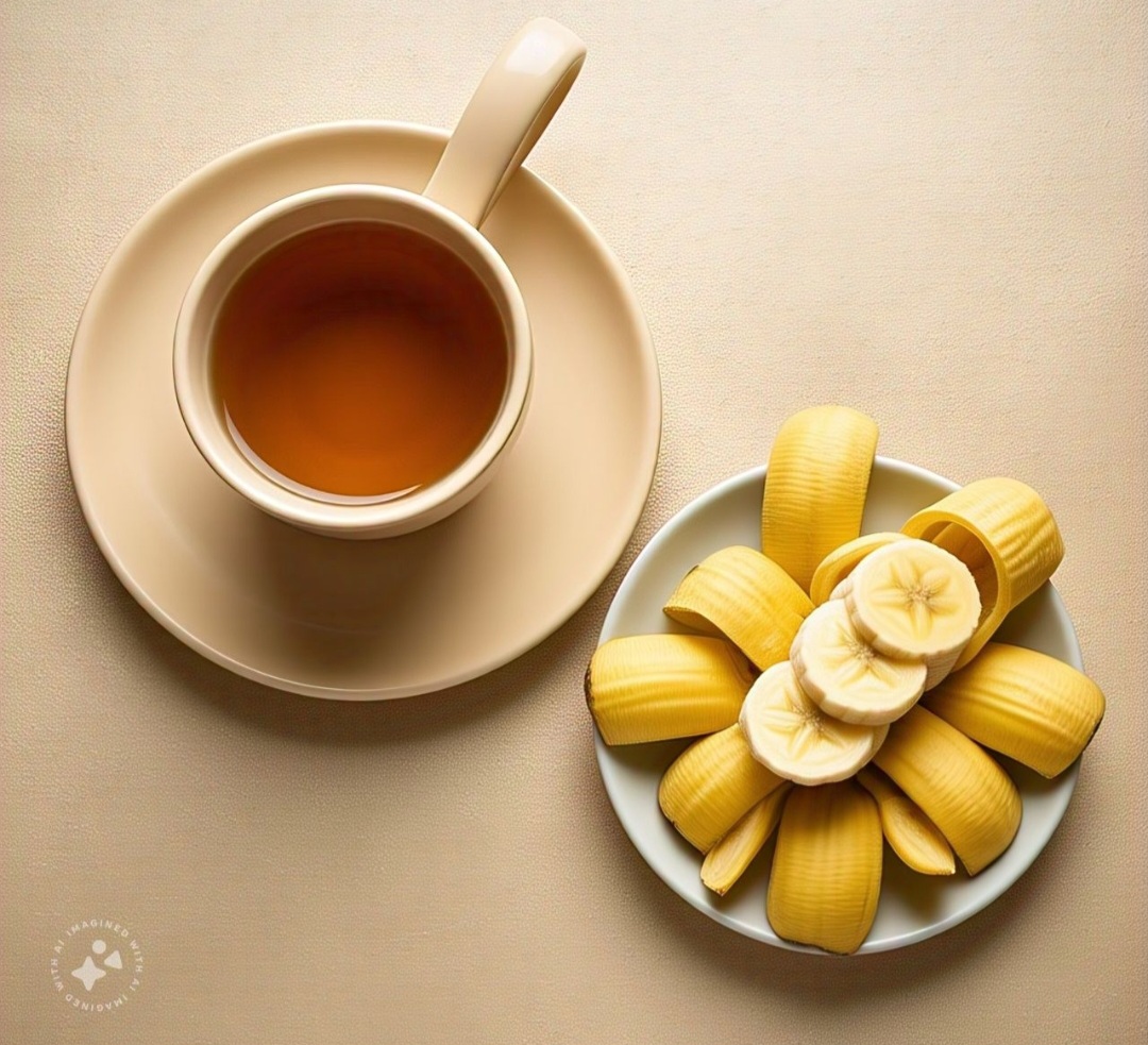 Casca de banana: Contém triptofano, potássio e fibras, sendo usada em chás que promovem o relaxamento e melhoram o sono. Fonte de vitamina B6, vitamina C e pequenas quantidades de B1 e B2.
