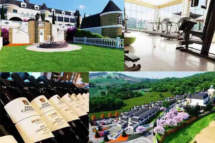 Com arquitetura inspirada nos castelos europeus, oferece uma experiência única com 18 acomodações decoradas individualmente, restaurante próprio (Dona Carolina), galeteria e loja de móveis.