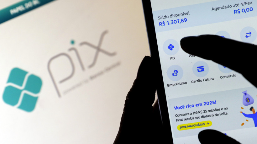 Aplicativo bancário para pagamento financeiro em pix