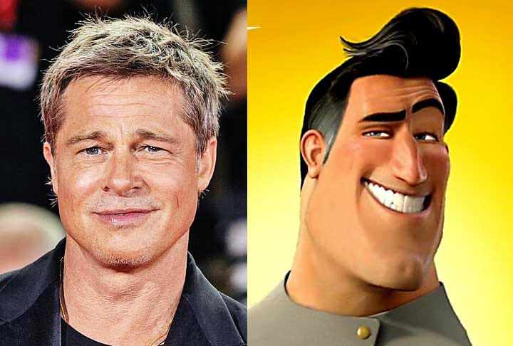 Brad Pitt - O premiado ator, vencedor de dois Oscars, dublou o personagem Metro Man em “Megamente”.  
