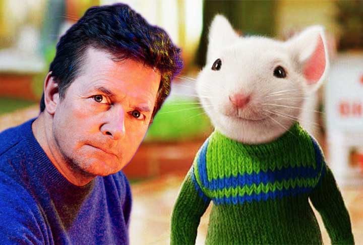 Michael J. Fox - Muito famoso pelo papel de Marty McFly, em “De Volta Para o Futuro”, ator dublou o protagonista de “Stuart Little”. 
