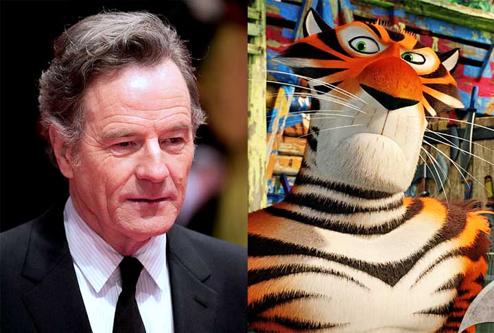 Bryan Cranston - O ator famoso pelo papel de Walter White na série “Breaking Bad” dublou o personagem Vitaly em “Madagascar 3”. 
