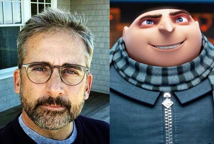 Steve Carell - O premiado ator de “The Office” e “Pequena Miss Sunshine” dublou o personagem Gru, um supervilão de “Meu Malvado Favorito”. 
