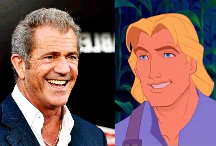 Mel Gibson - Rosto muito conhecido de clássicos da ação, como a franquia “Máquina Mortífera”, e também diretor, ele dublou John Smith  em “Pocahontas”.