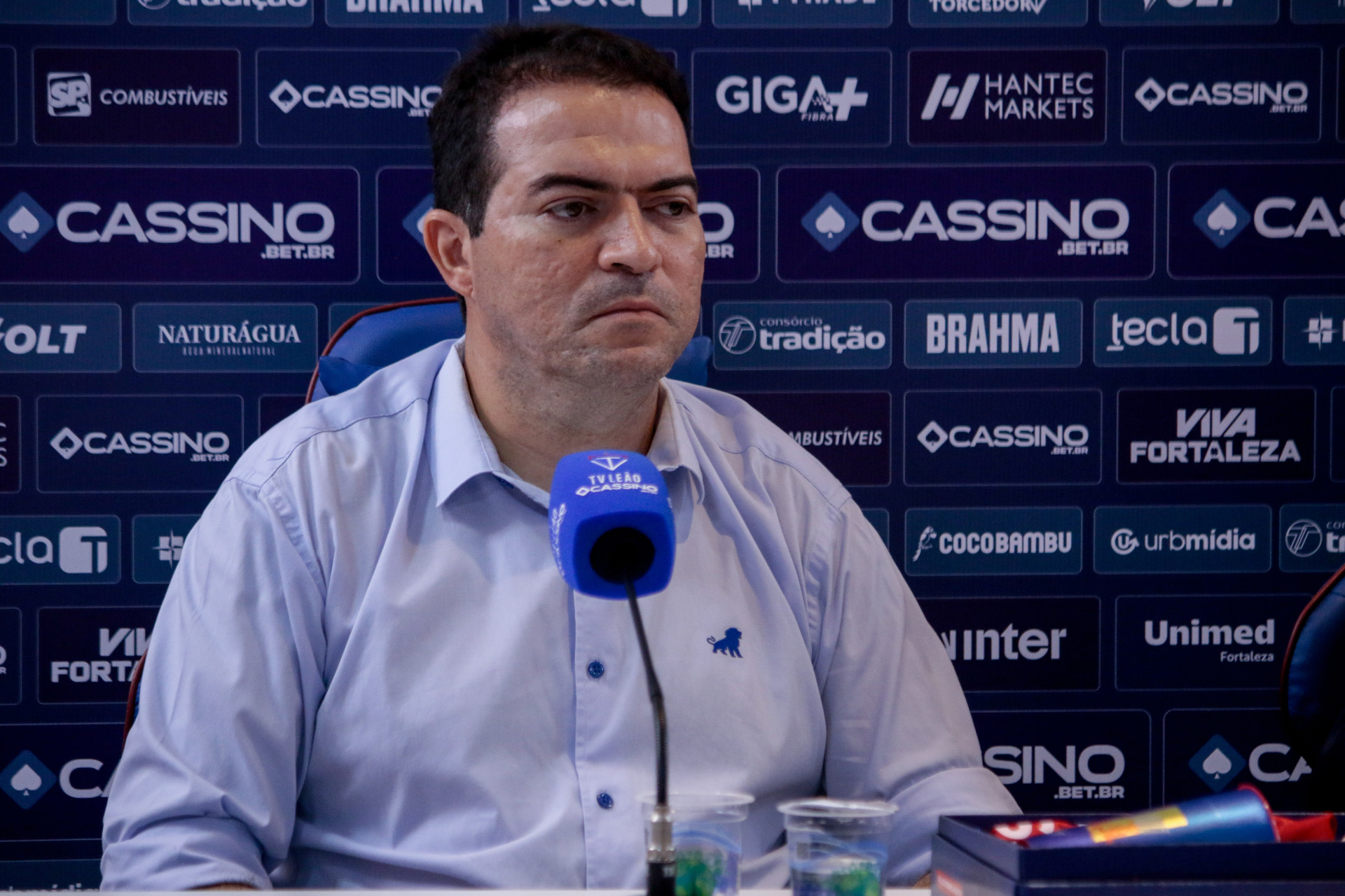 FORTALEZA, CEARÁ, BRASIL, 18-07-2025: Apresentação novo técnico do Fortaleza Renato Paiva, com o Ceo Marcelo Paz e Sergio Papelin no CT do PICI. (Foto: Samuel Setubal/ O Povo) (Foto: Samuel Setubal)