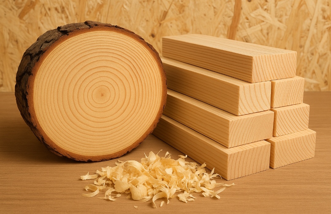 A madeira é leve, de cerne claro, com boa granulometria, ideal para celulose e móveis, mas pouco durável e suscetível a fungos e insetos  .
