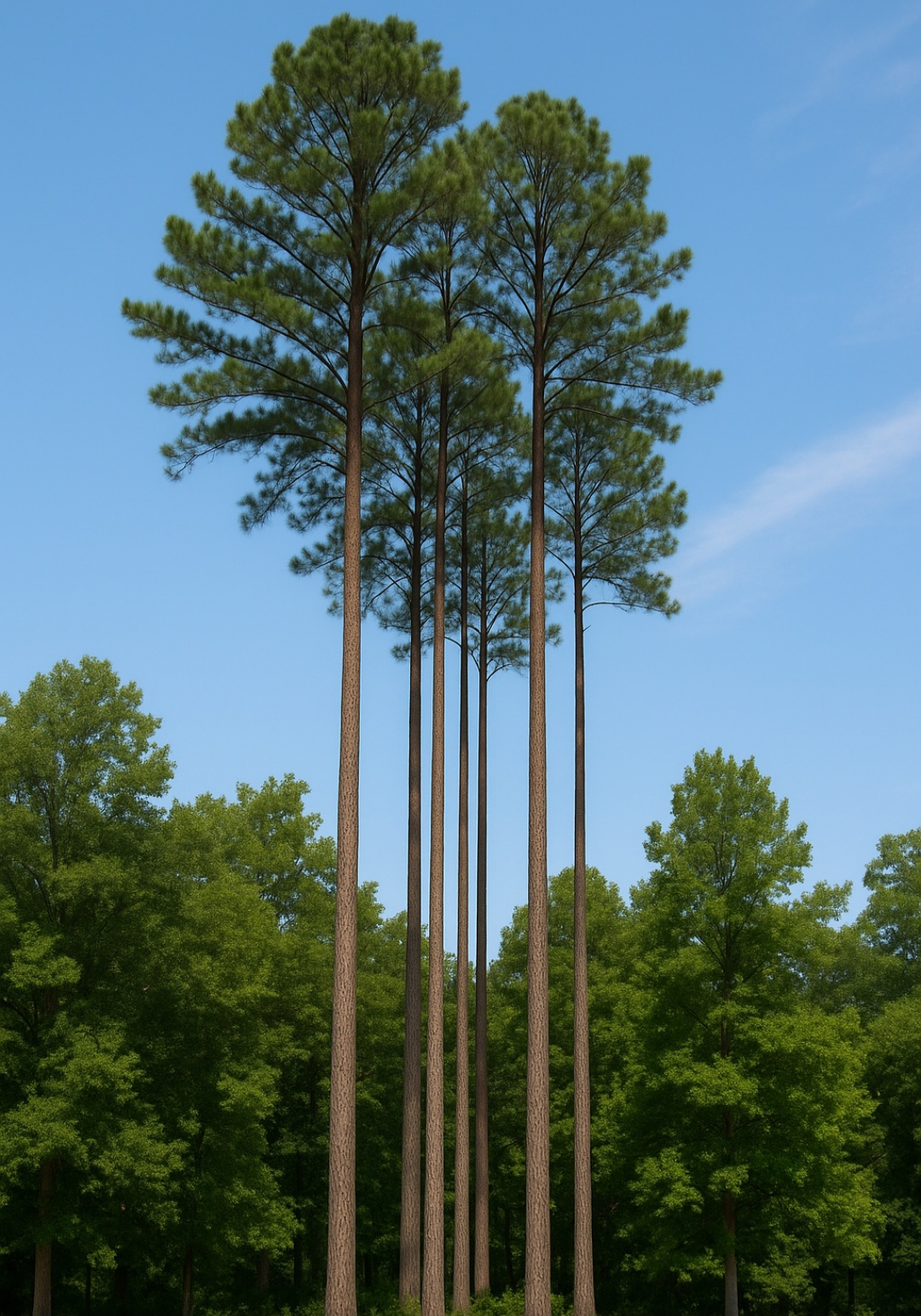 Pinus elliottii, o pinheiro-americano, tem crescimento rápido e atinge de 18 a 30 m, com galhos acinzentados e folhas em tufo de duas a três agulhas .