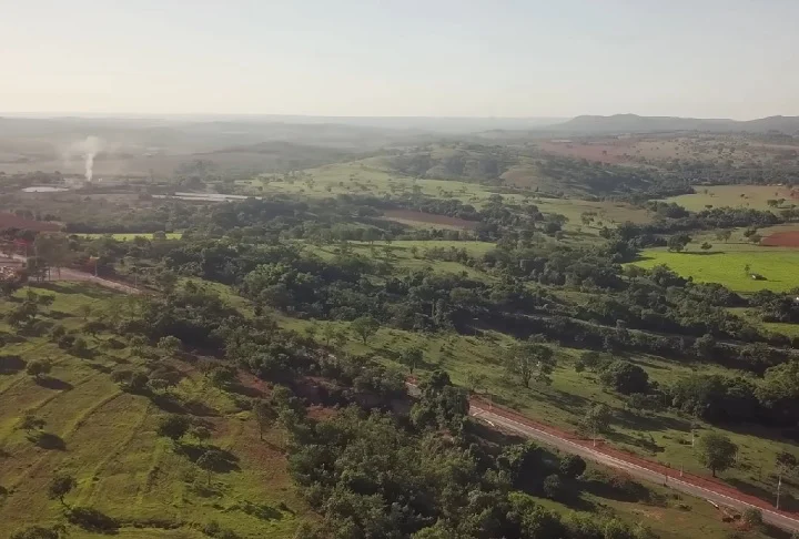Geograficamente, Palmelo está inserida na bacia do Ribeirão Caiapó, tributário do Corumbá, com vegetação típica de cerrado.